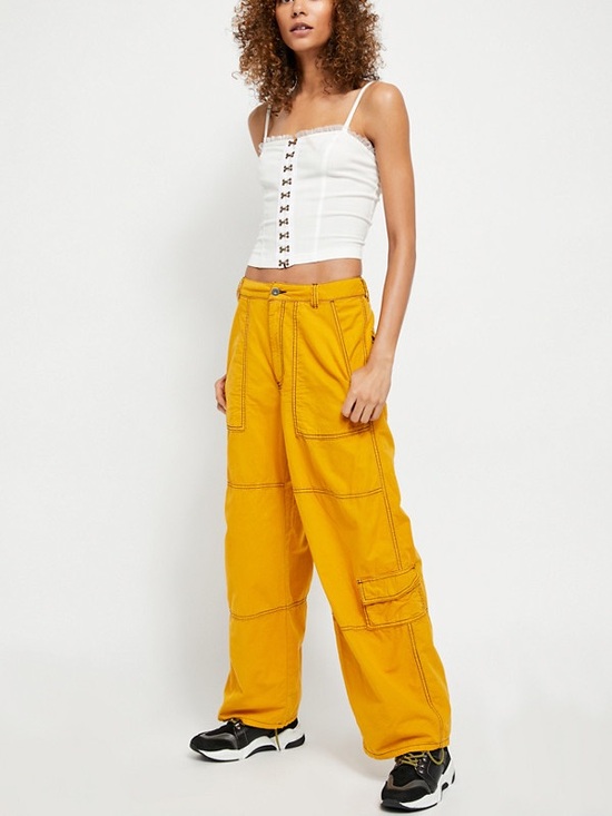 Free People Pants - Free People Calendula Wide-Leg Pants Mustard Yellow Size 4